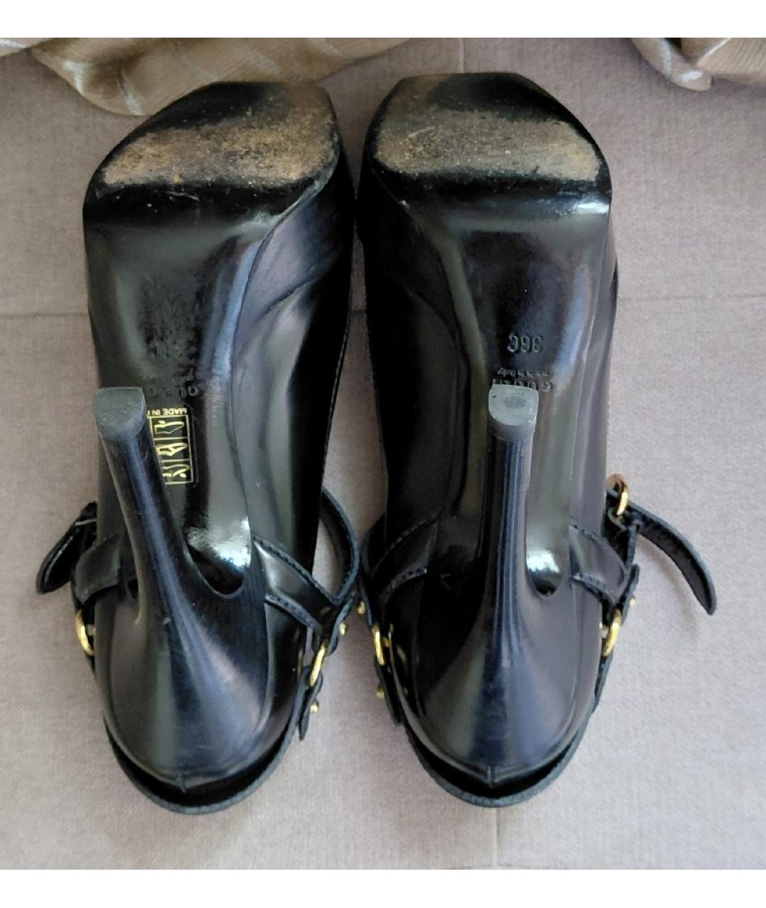 GUCCI Черные кожаные туфли, фото 7