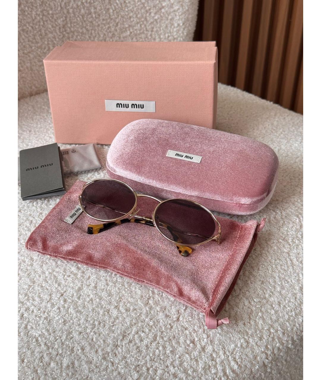MIU MIU Металлические солнцезащитные очки, фото 3