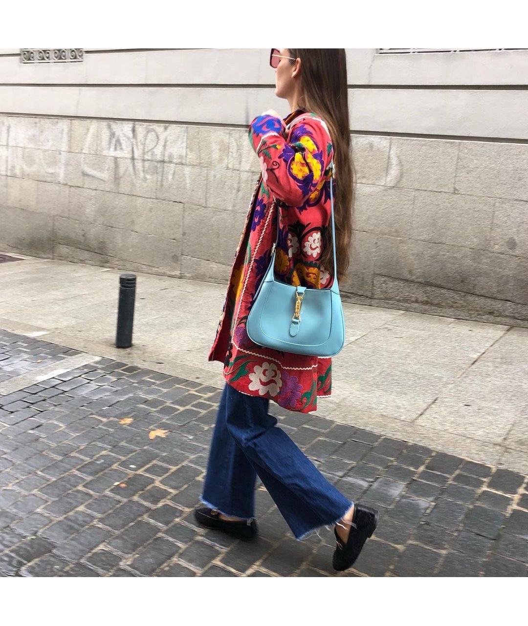 GUCCI Голубая кожаная сумка через плечо, фото 6