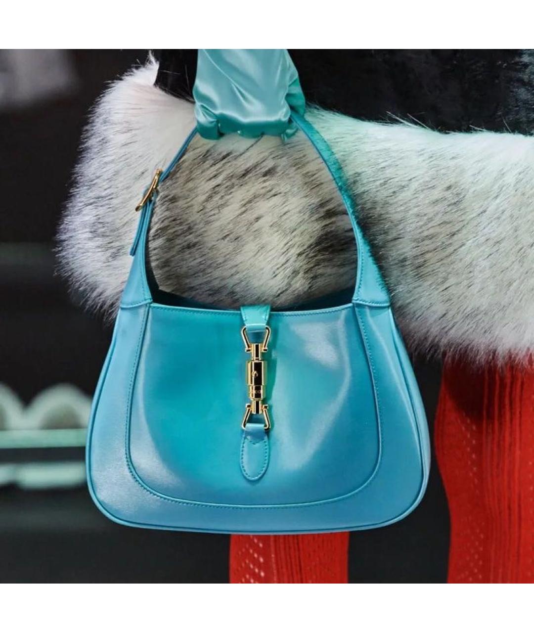 GUCCI Голубая кожаная сумка через плечо, фото 5