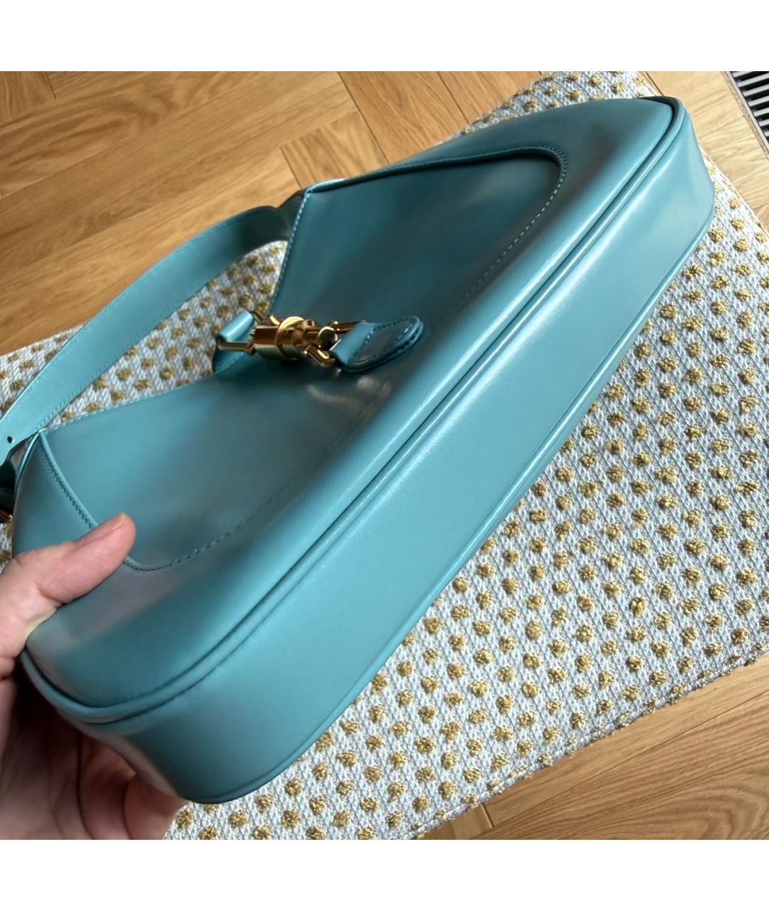 GUCCI Голубая кожаная сумка через плечо, фото 3