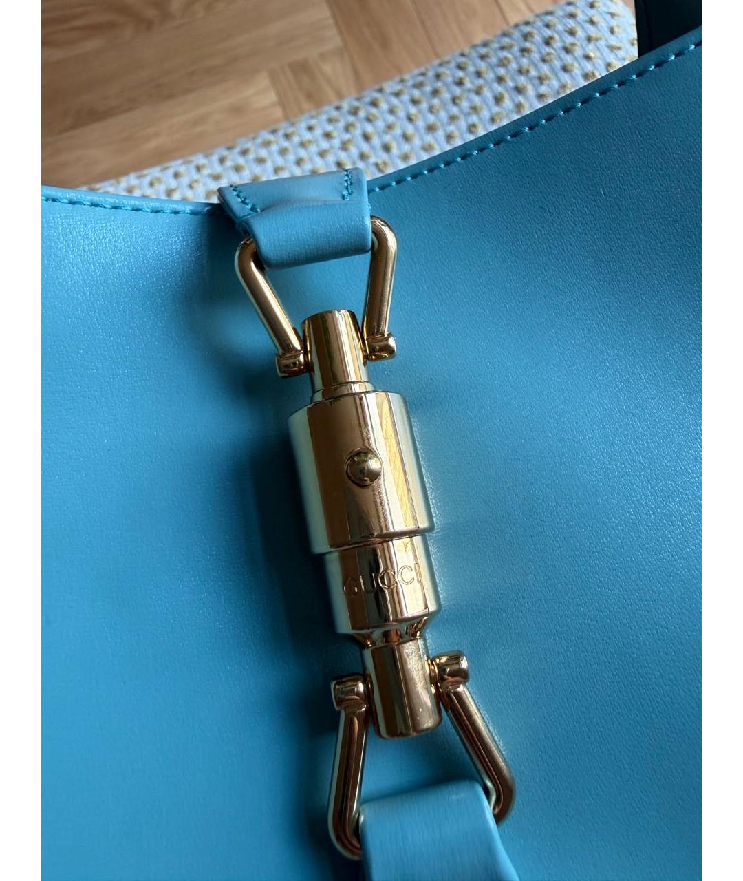 GUCCI Голубая кожаная сумка через плечо, фото 4