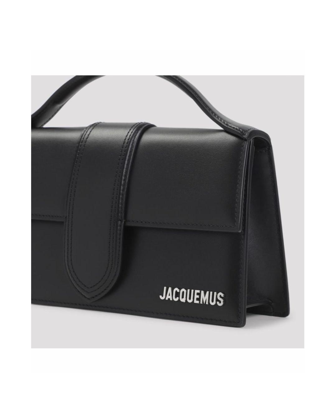 JACQUEMUS Черная кожаная сумка через плечо, фото 2