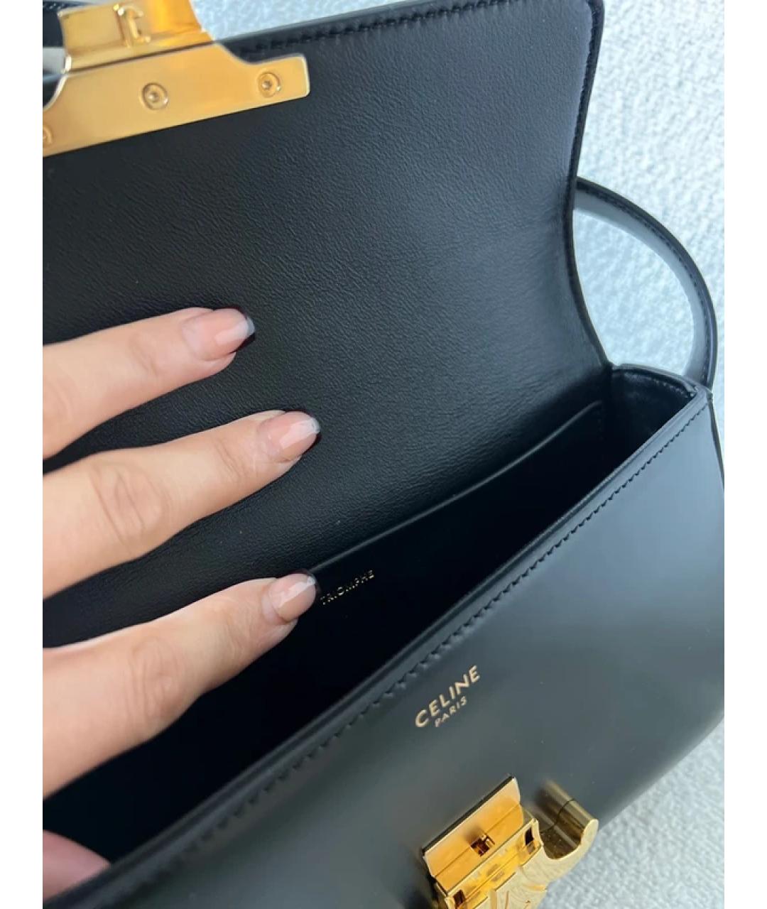 CELINE Черная кожаная сумка через плечо, фото 4