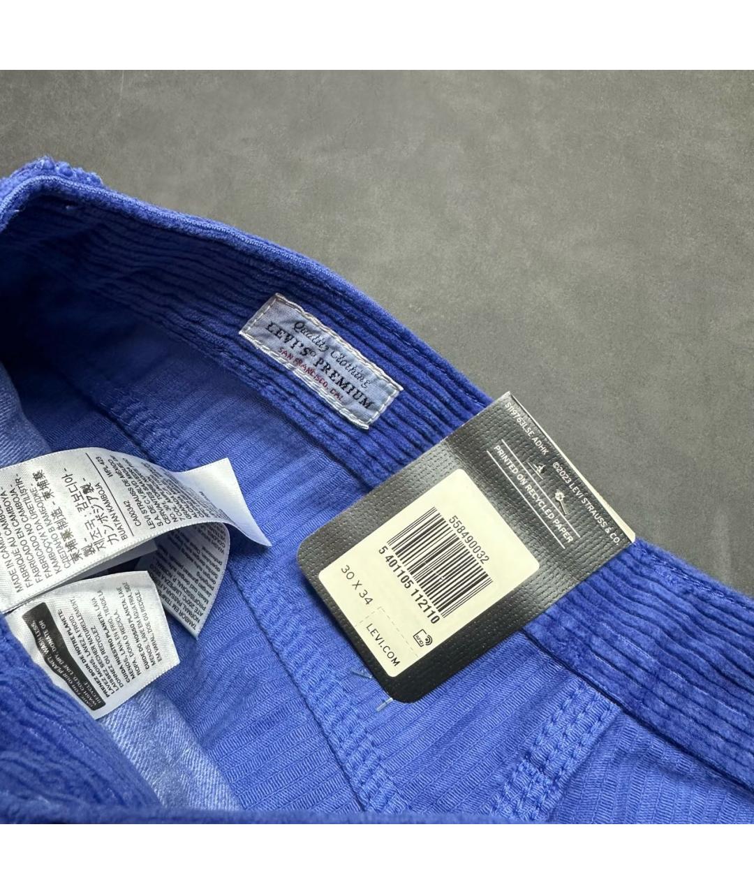 LEVI'S Синие хлопковые повседневные брюки, фото 6