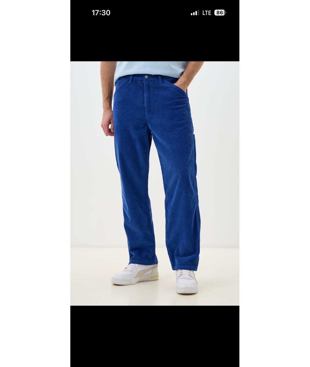 LEVI'S Синие хлопковые повседневные брюки, фото 8