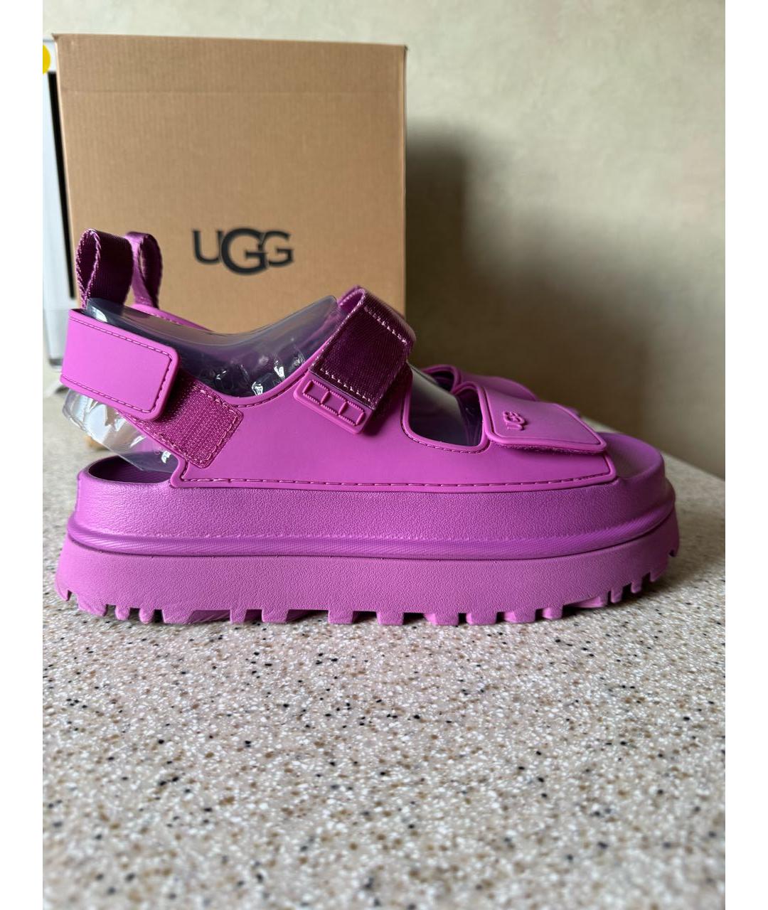UGG Фиолетовые резиновые сандалии, фото 9