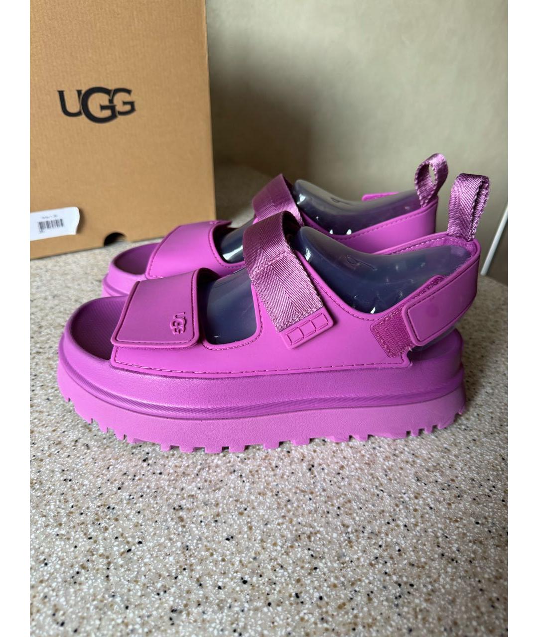 UGG Фиолетовые резиновые сандалии, фото 5