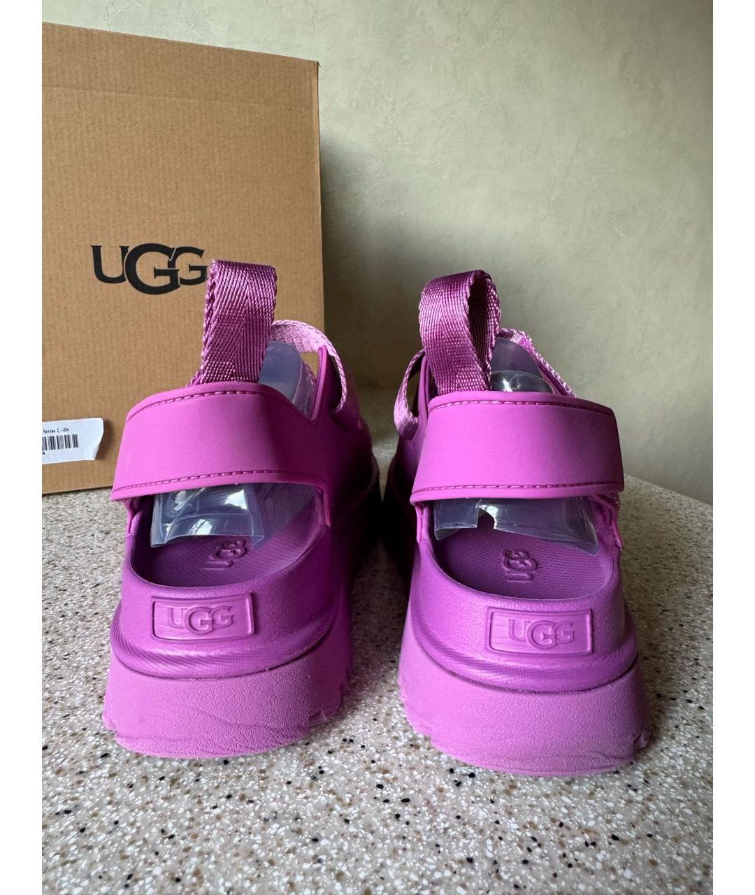 UGG Фиолетовые резиновые сандалии, фото 4