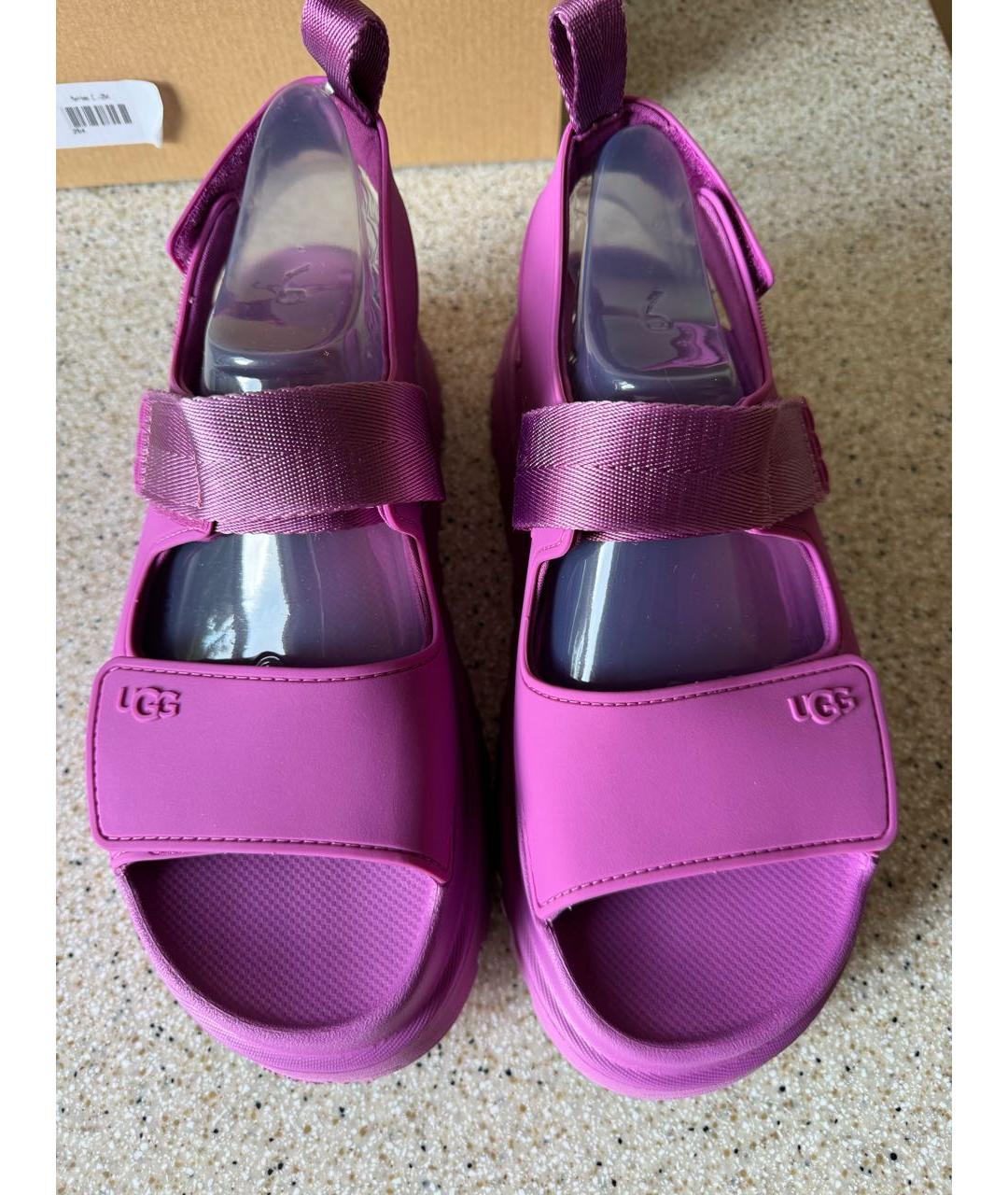 UGG Фиолетовые резиновые сандалии, фото 2