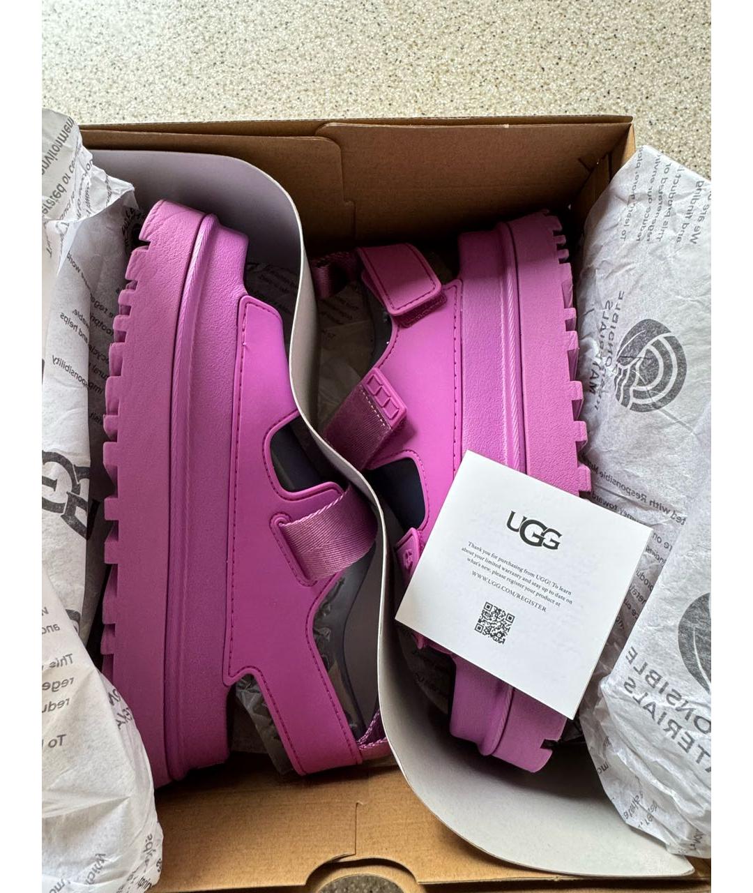 UGG Фиолетовые резиновые сандалии, фото 8