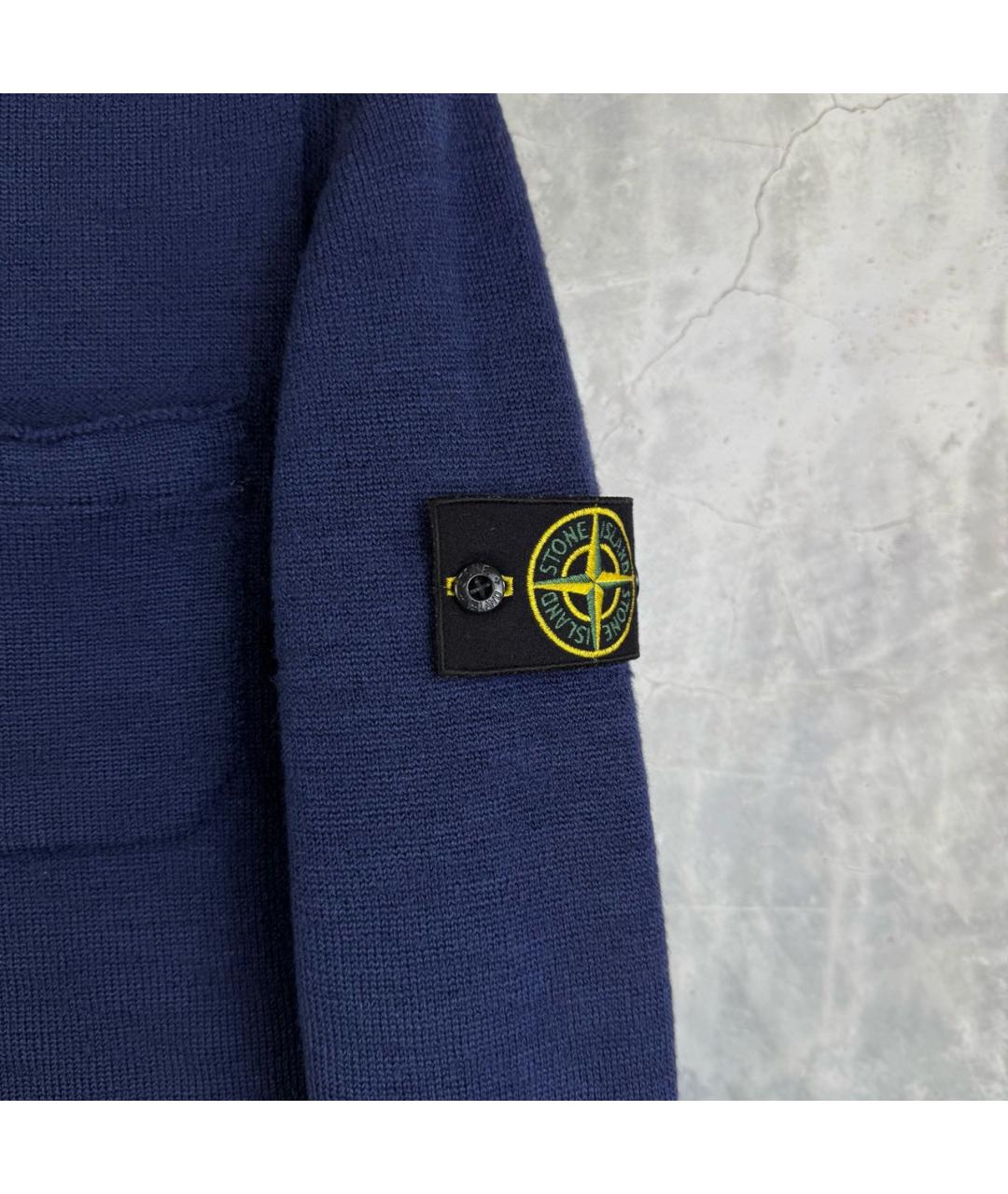 STONE ISLAND Синий шерстяной джемпер / свитер, фото 3