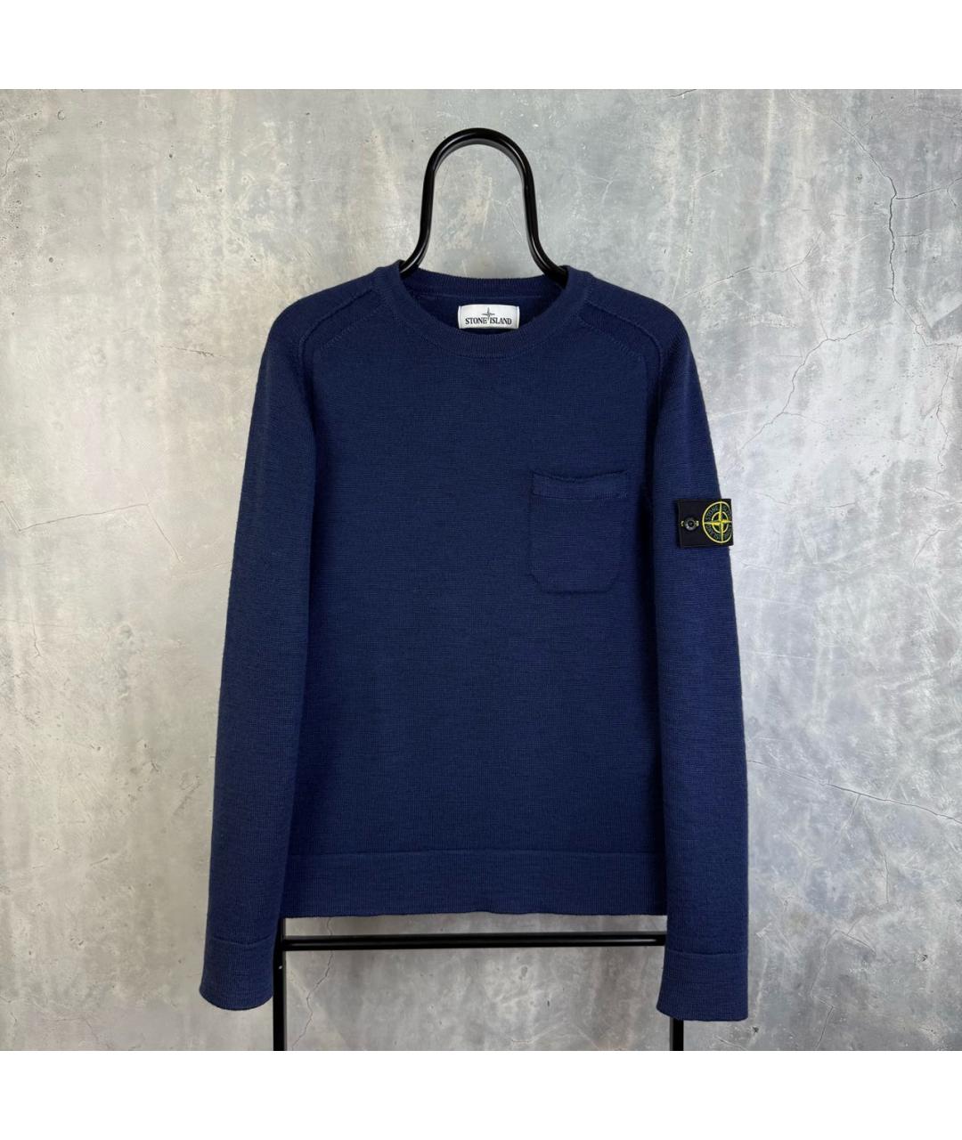 STONE ISLAND Синий шерстяной джемпер / свитер, фото 9