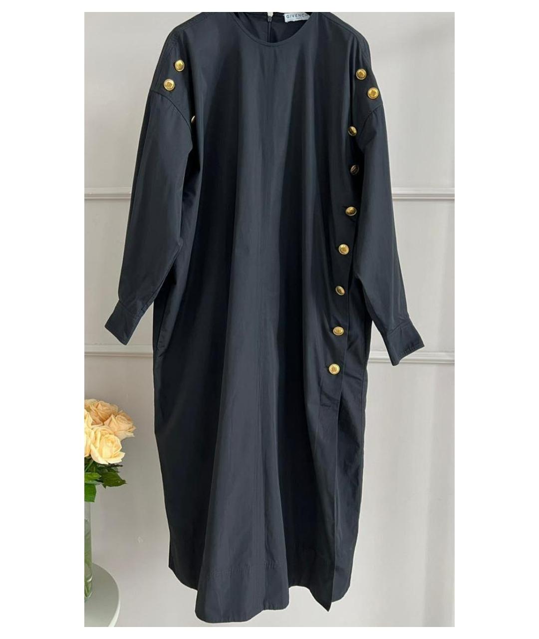 GIVENCHY Черное хлопковое повседневное платье, фото 10