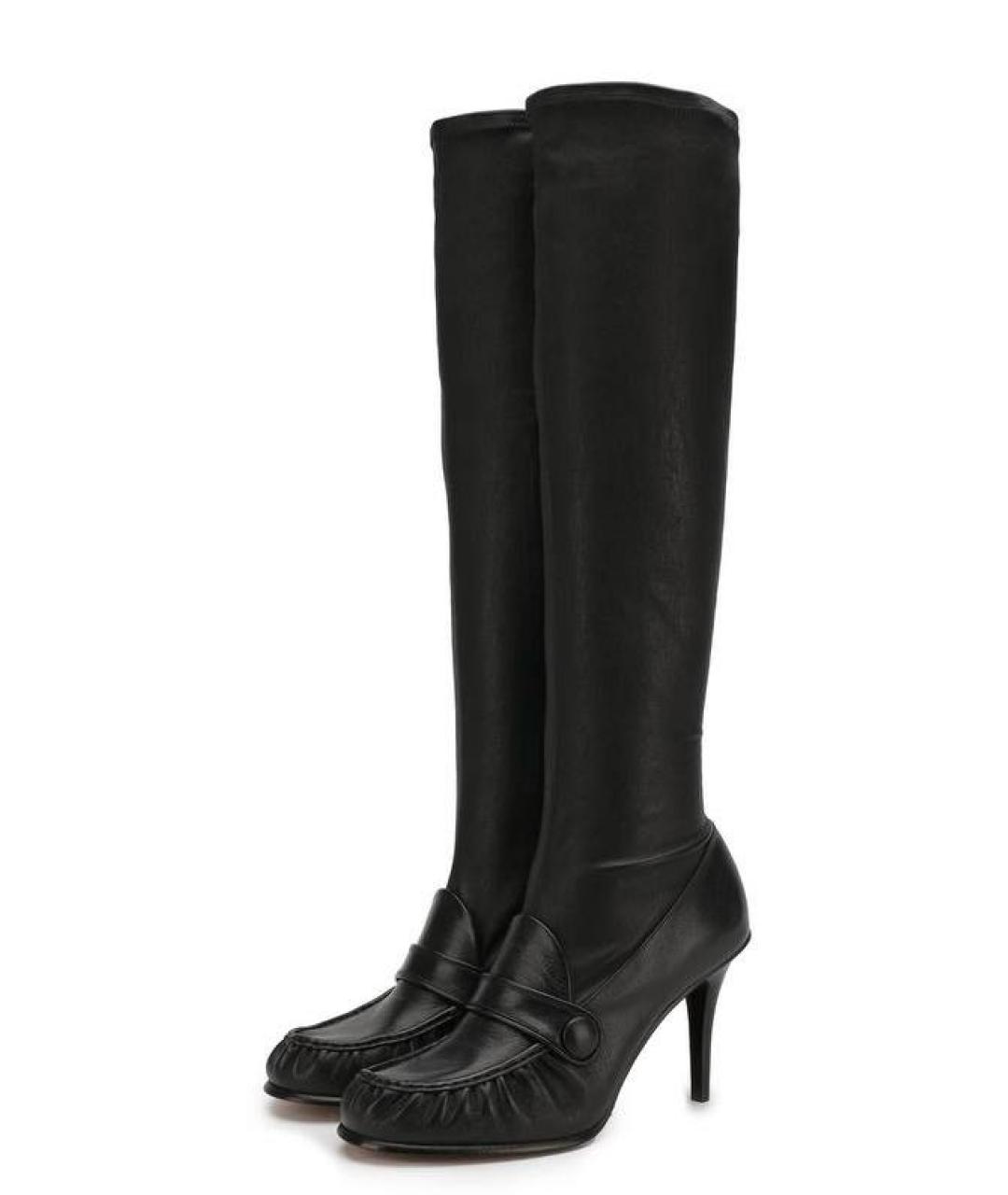 CELINE Черные кожаные ботфорты, фото 6