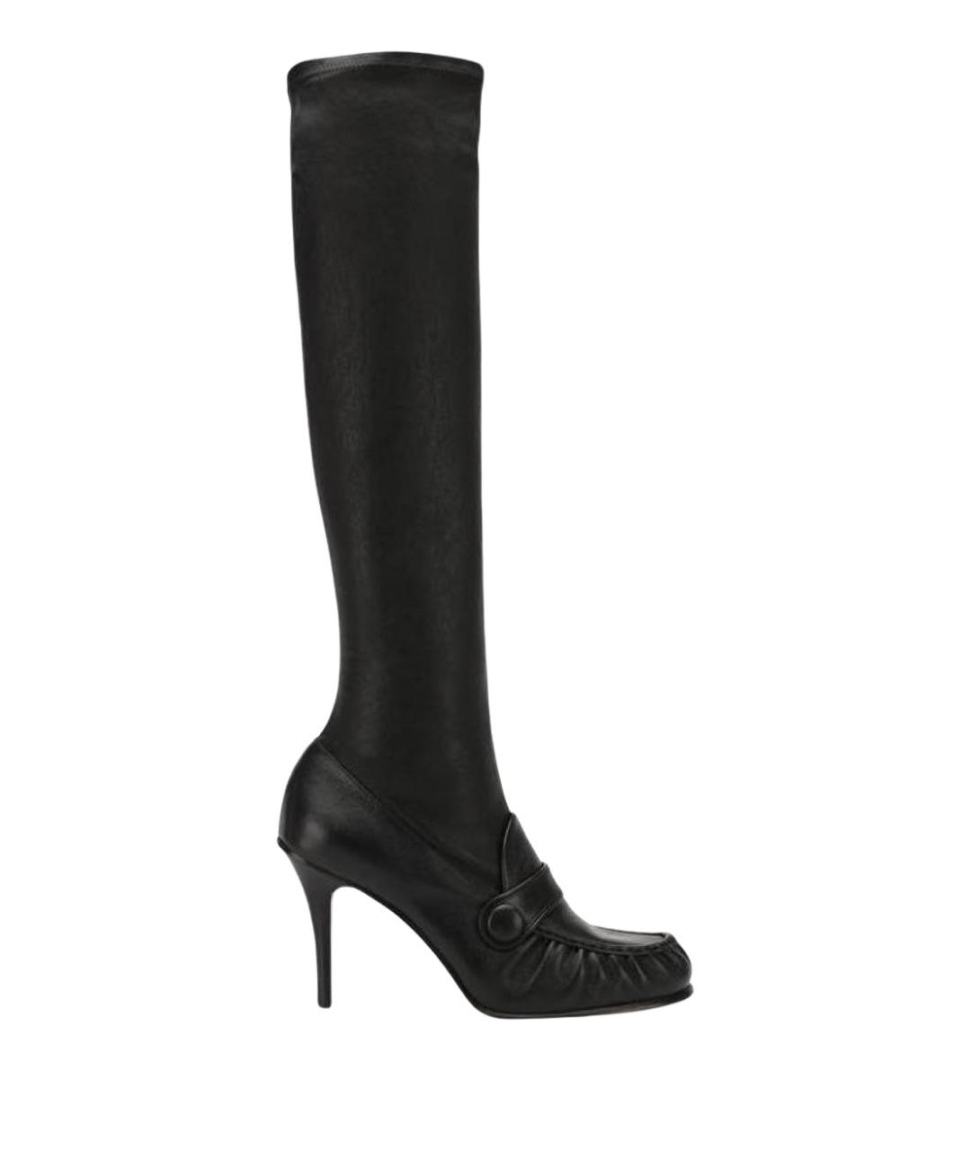 CELINE Черные кожаные ботфорты, фото 1
