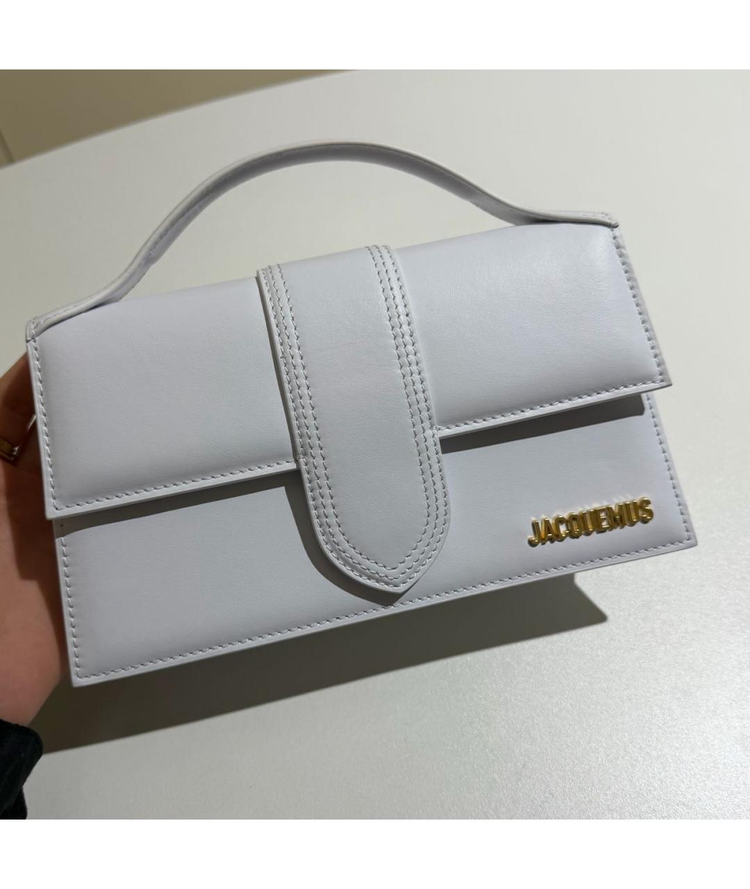 JACQUEMUS Белая кожаная сумка через плечо, фото 6