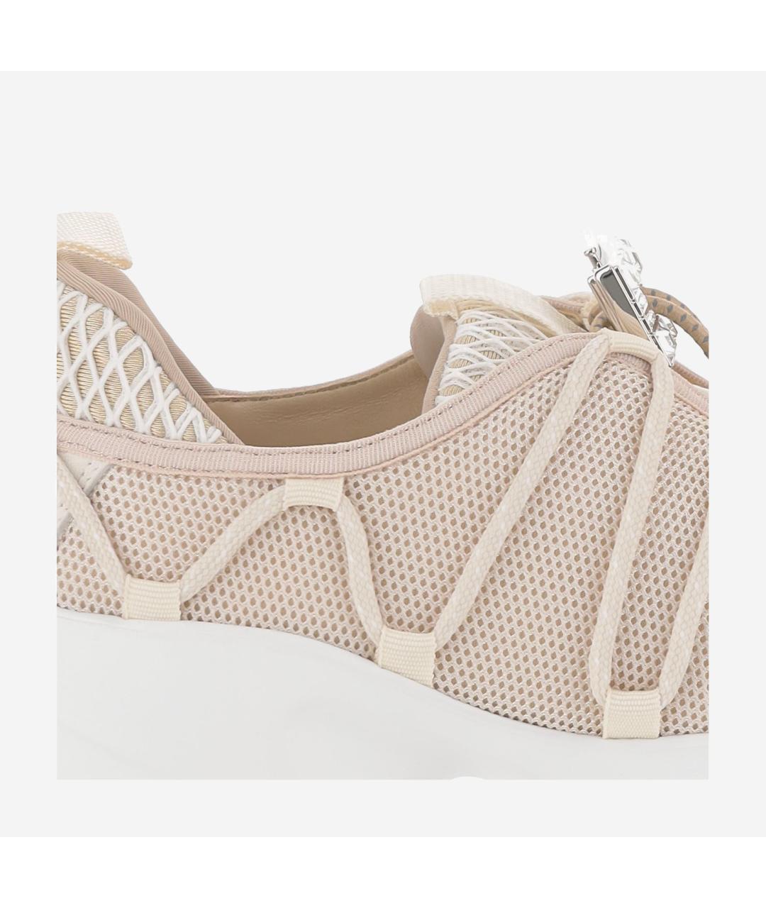 ROGER VIVIER Бежевые синтетические кроссовки, фото 4