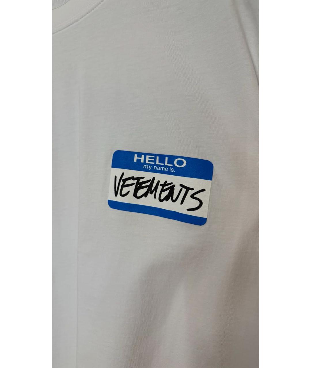 VETEMENTS Белая хлопковая футболка, фото 3