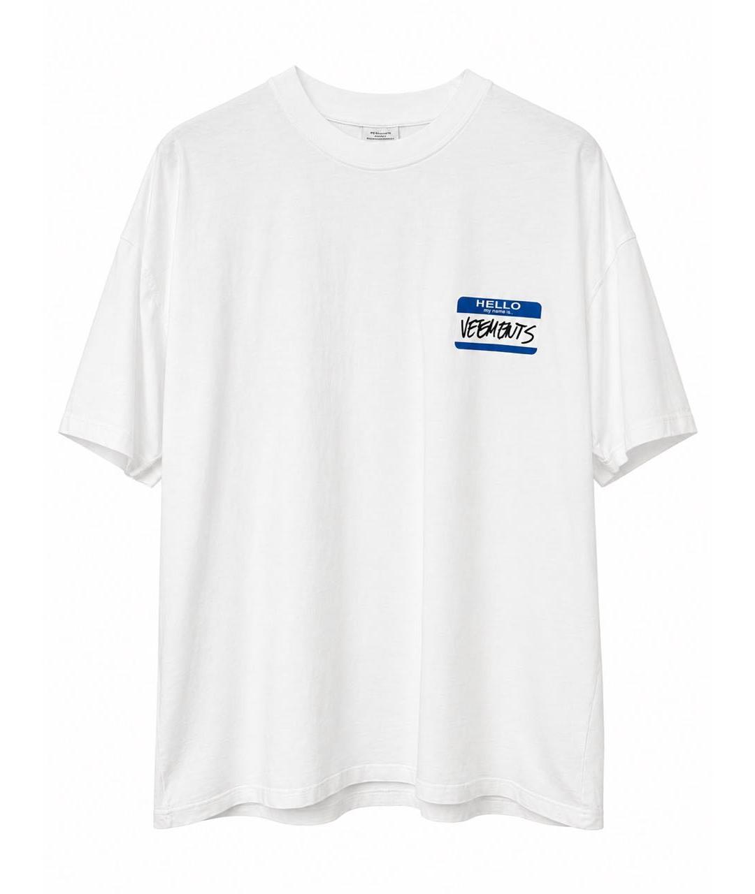 VETEMENTS Белая хлопковая футболка, фото 1