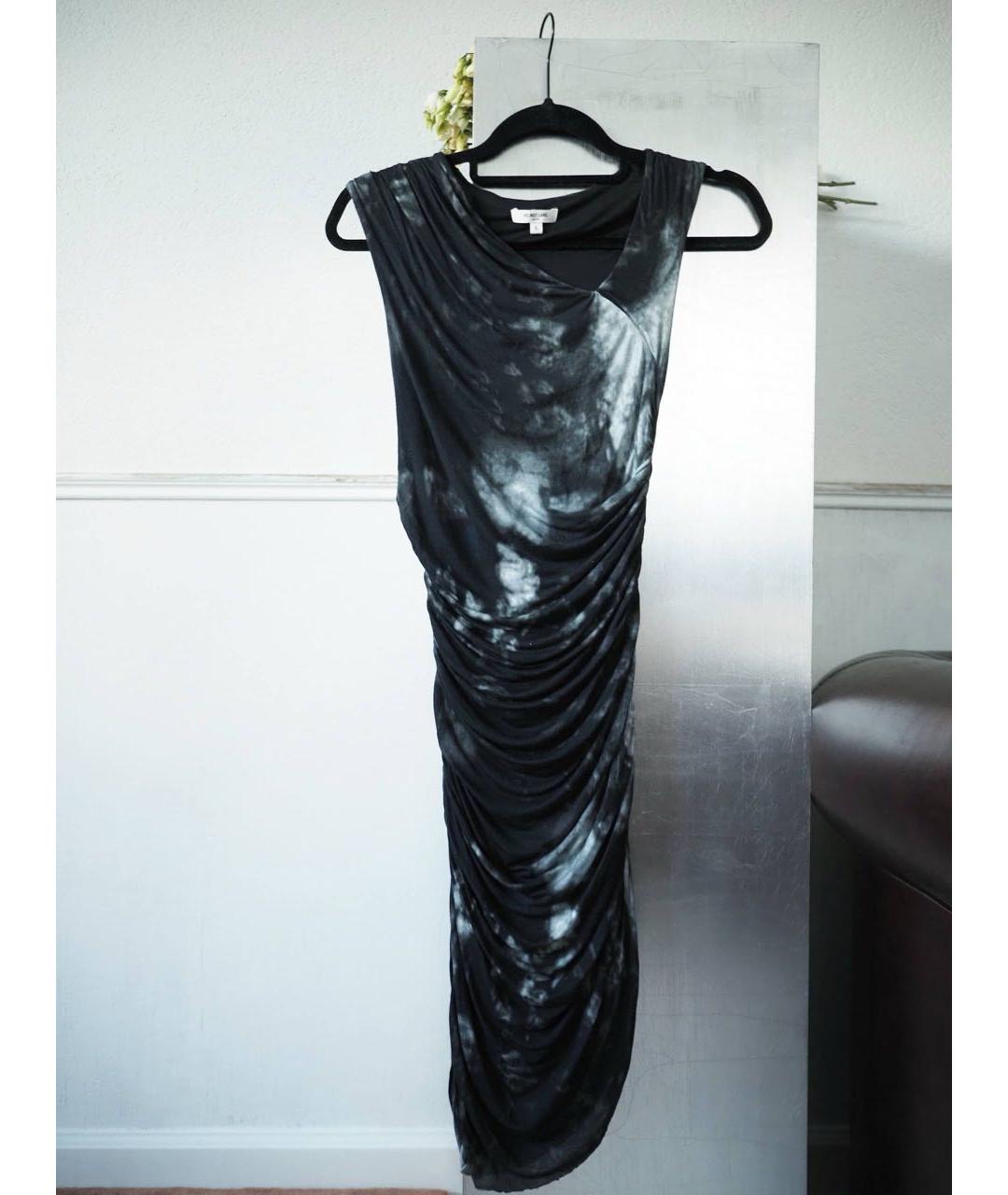 HELMUT LANG Антрацитовое вискозное повседневное платье, фото 9