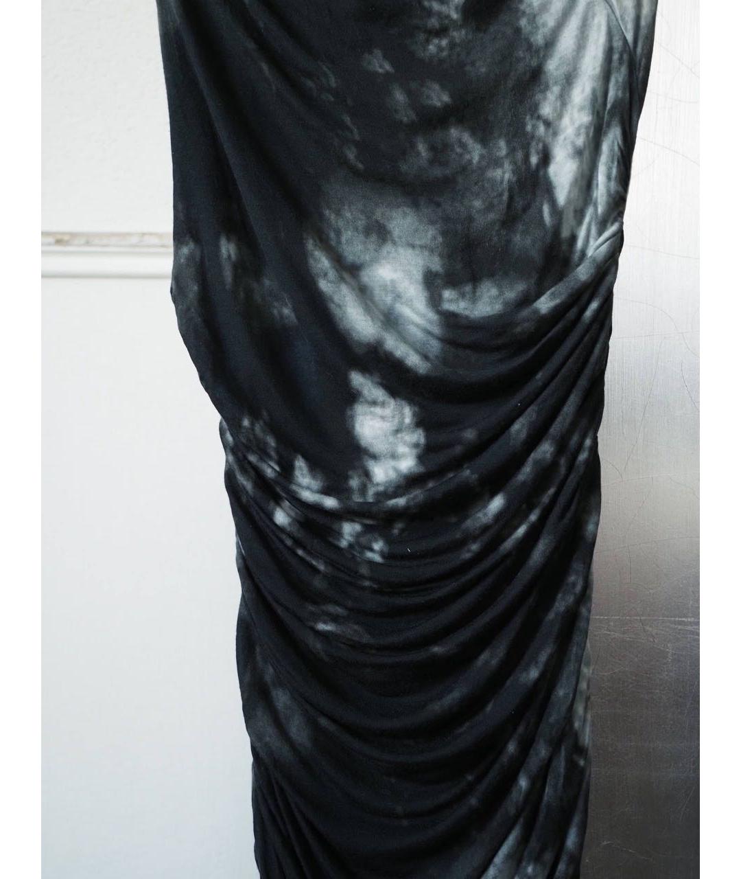 HELMUT LANG Антрацитовое вискозное повседневное платье, фото 4
