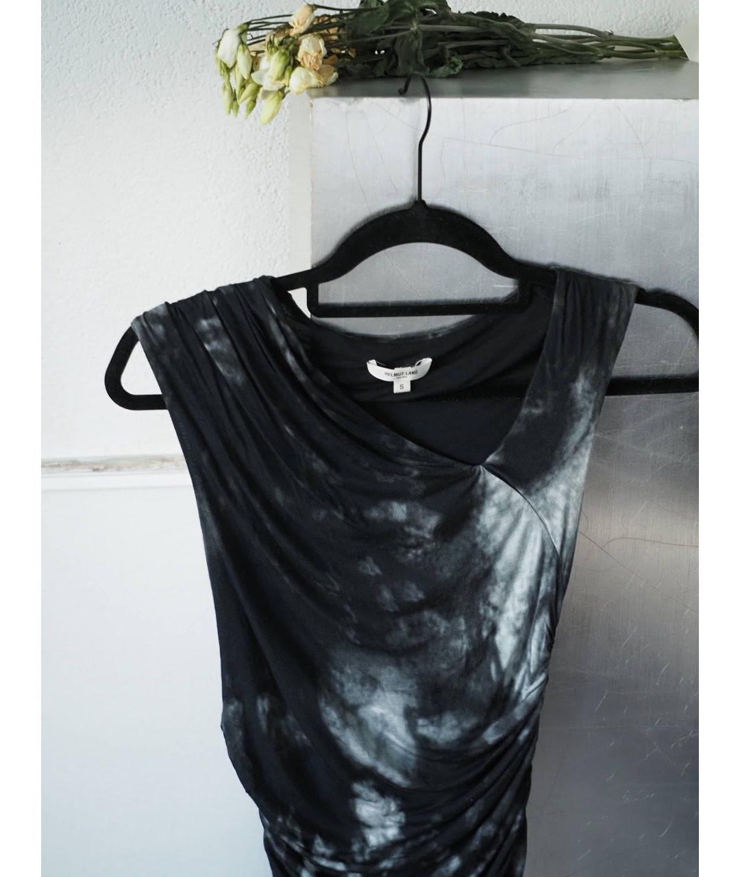 HELMUT LANG Антрацитовое вискозное повседневное платье, фото 3