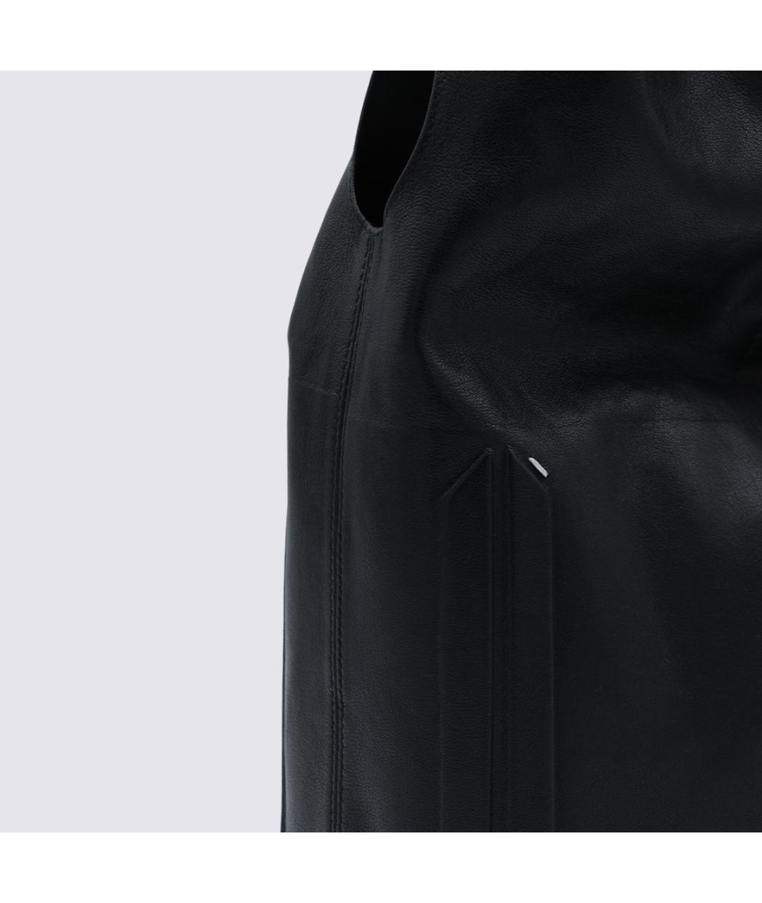 MAISON MARGIELA Черная кожаная сумка тоут, фото 8