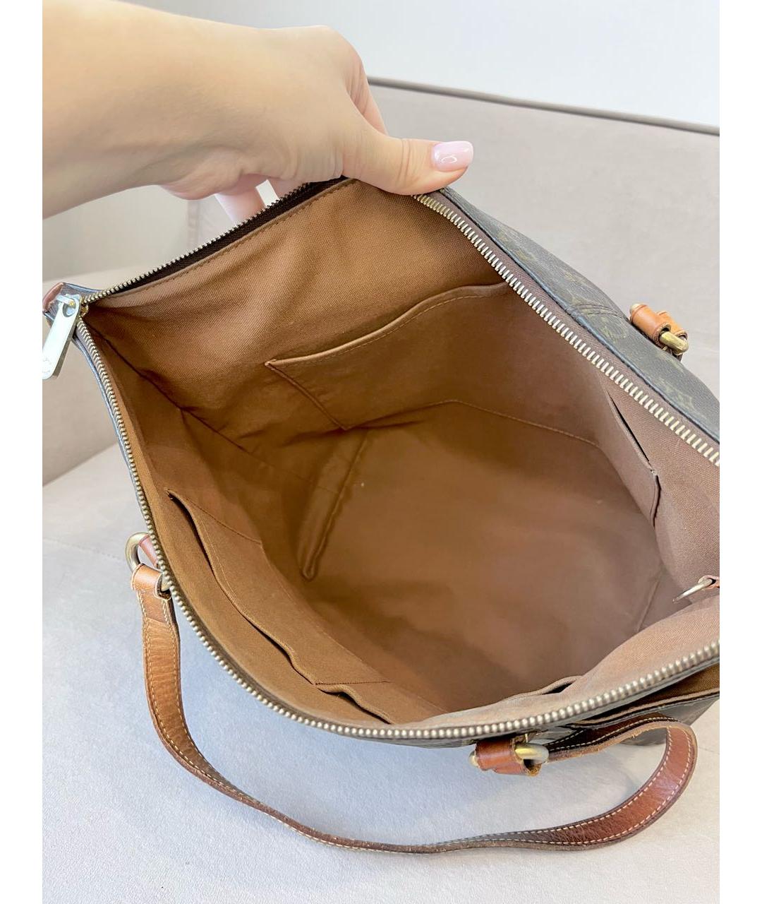 LOUIS VUITTON Коричневая канва сумка тоут, фото 4