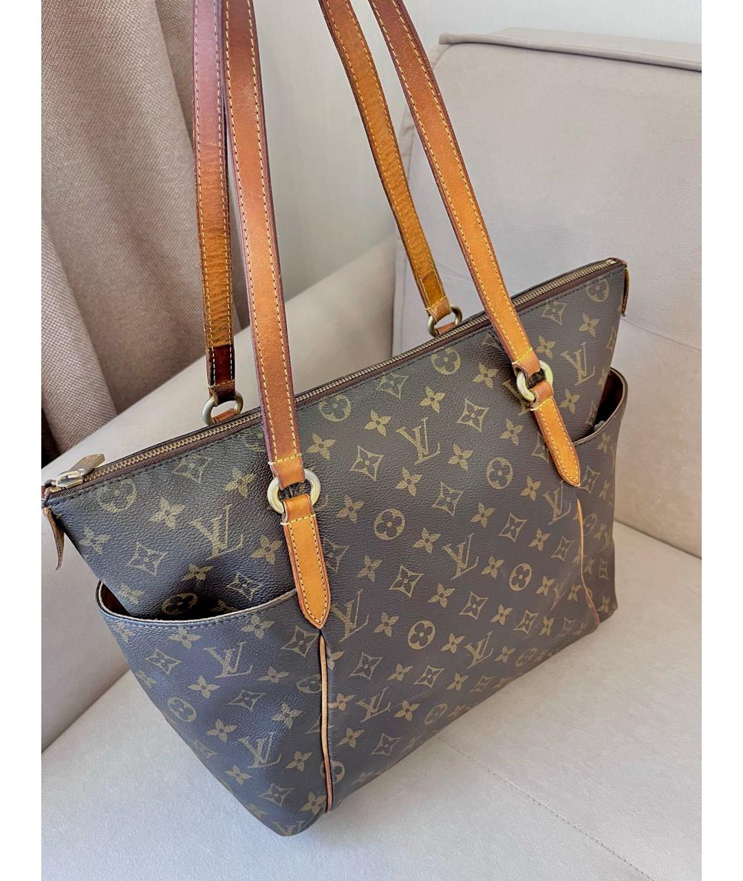 LOUIS VUITTON Коричневая канва сумка тоут, фото 3