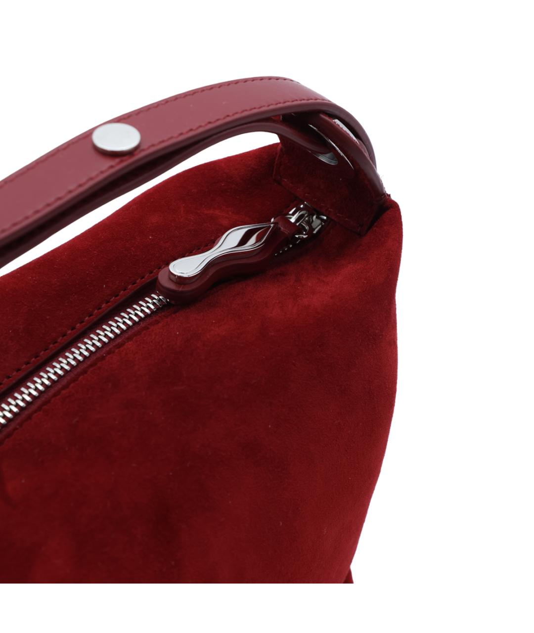 CHRISTIAN LOUBOUTIN Красная замшевая сумка с короткими ручками, фото 8