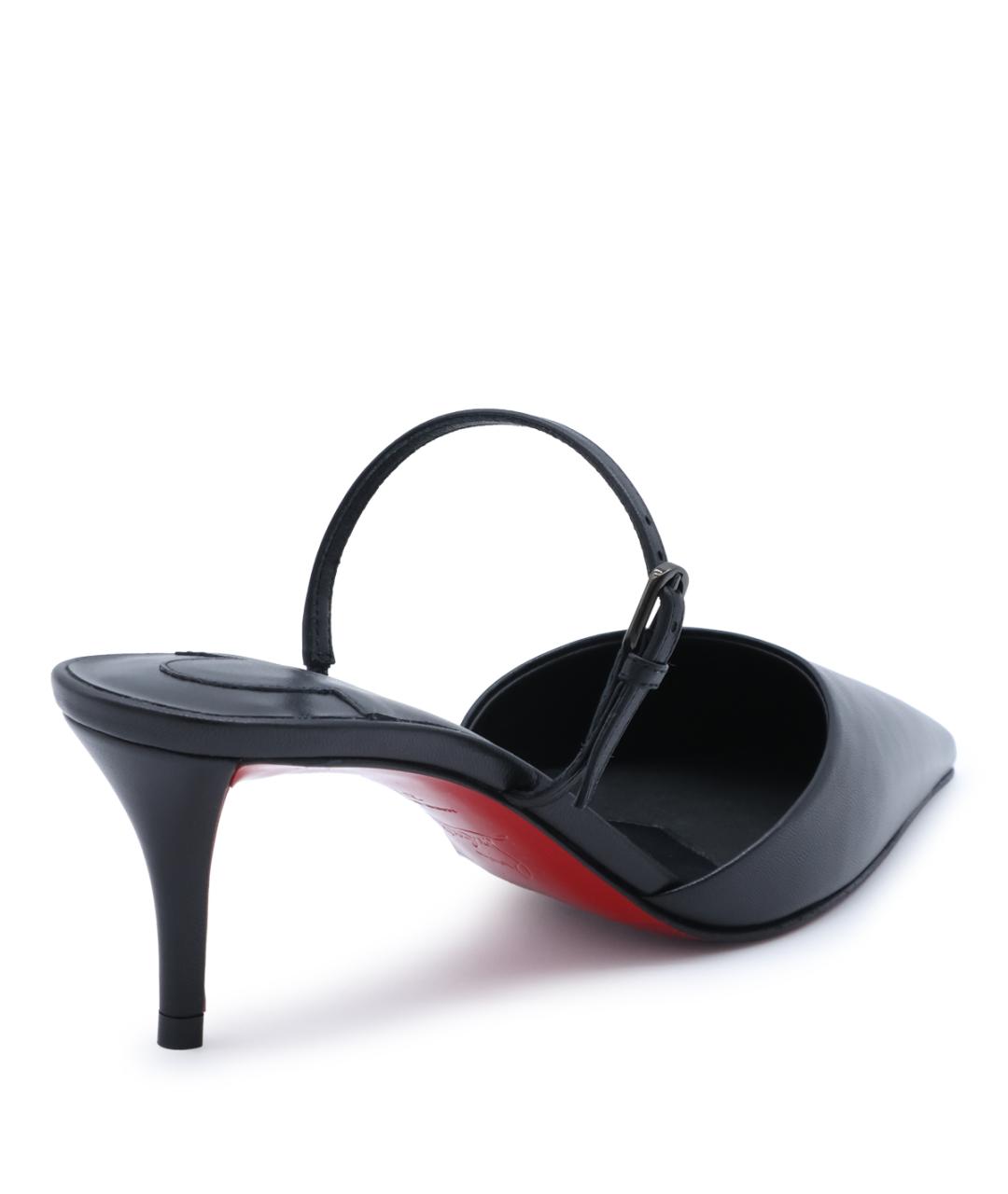 CHRISTIAN LOUBOUTIN Черные кожаные мюли, фото 6