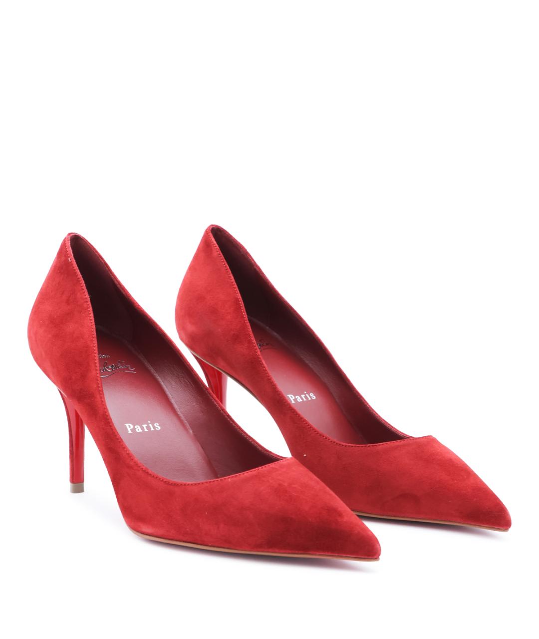 CHRISTIAN LOUBOUTIN Красные замшевые туфли, фото 4
