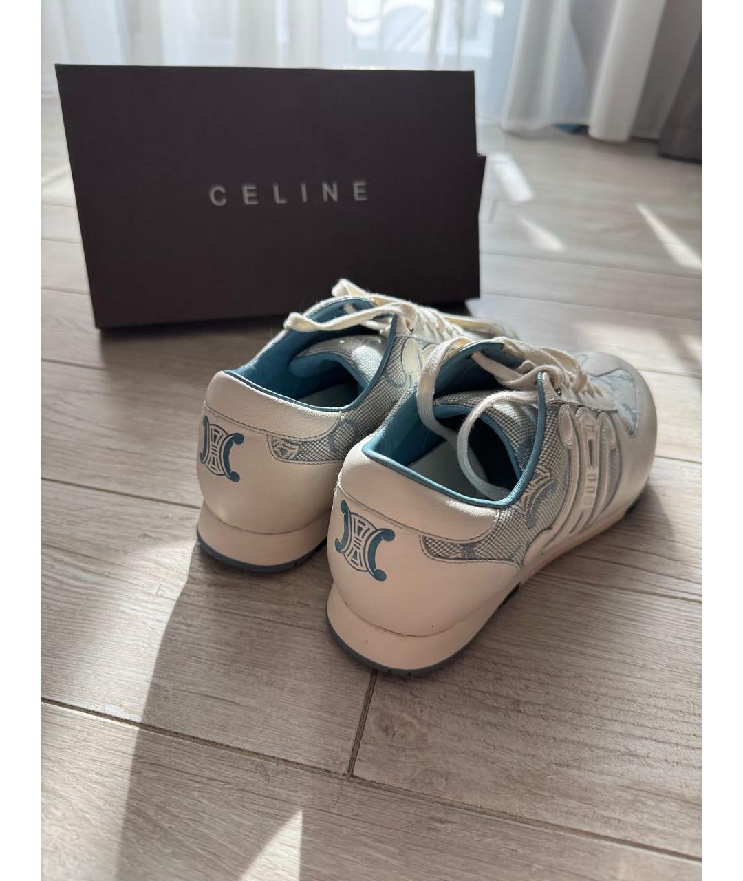 CELINE Белые кожаные кеды, фото 3