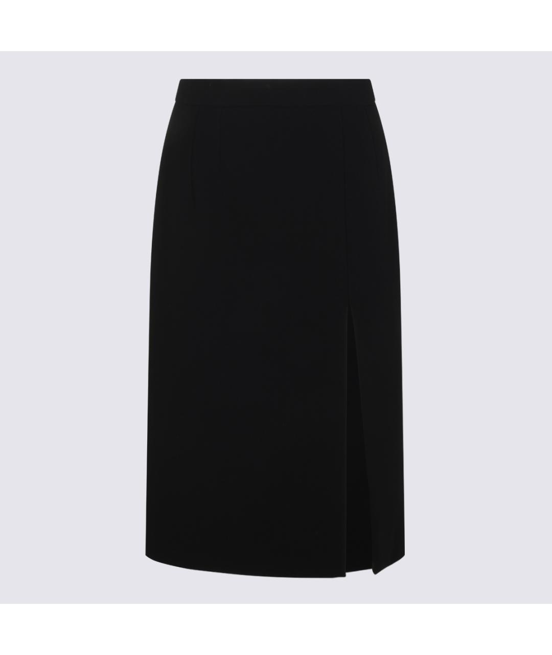DOLCE&GABBANA Черная шерстяная юбка миди, фото 2