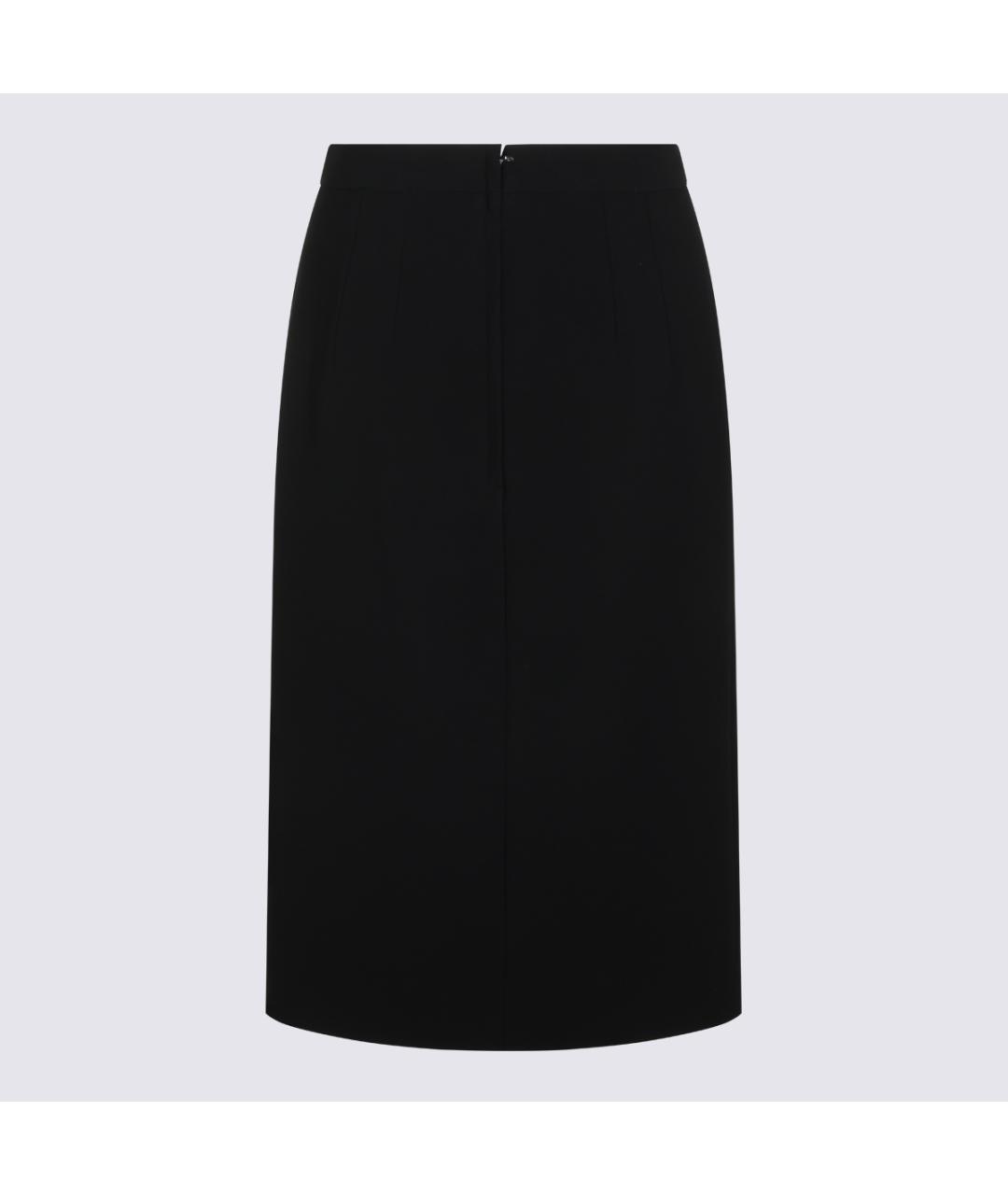DOLCE&GABBANA Черная шерстяная юбка миди, фото 4