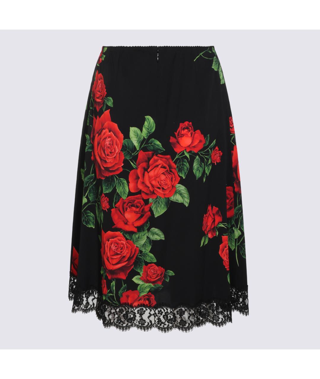 DOLCE&GABBANA Мульти шелковая юбка миди, фото 4