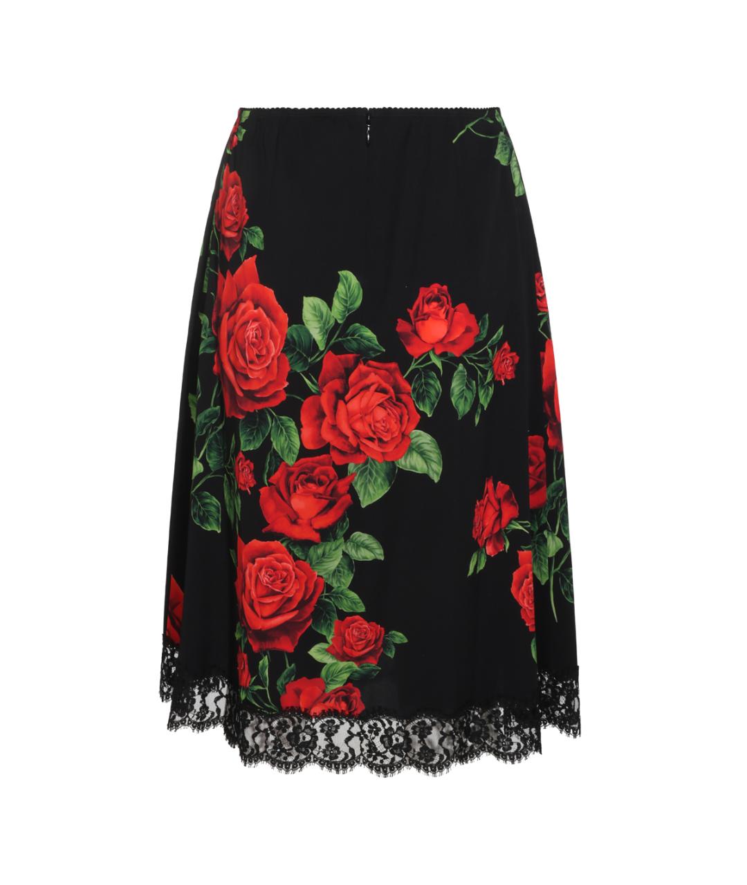 DOLCE&GABBANA Мульти шелковая юбка миди, фото 3