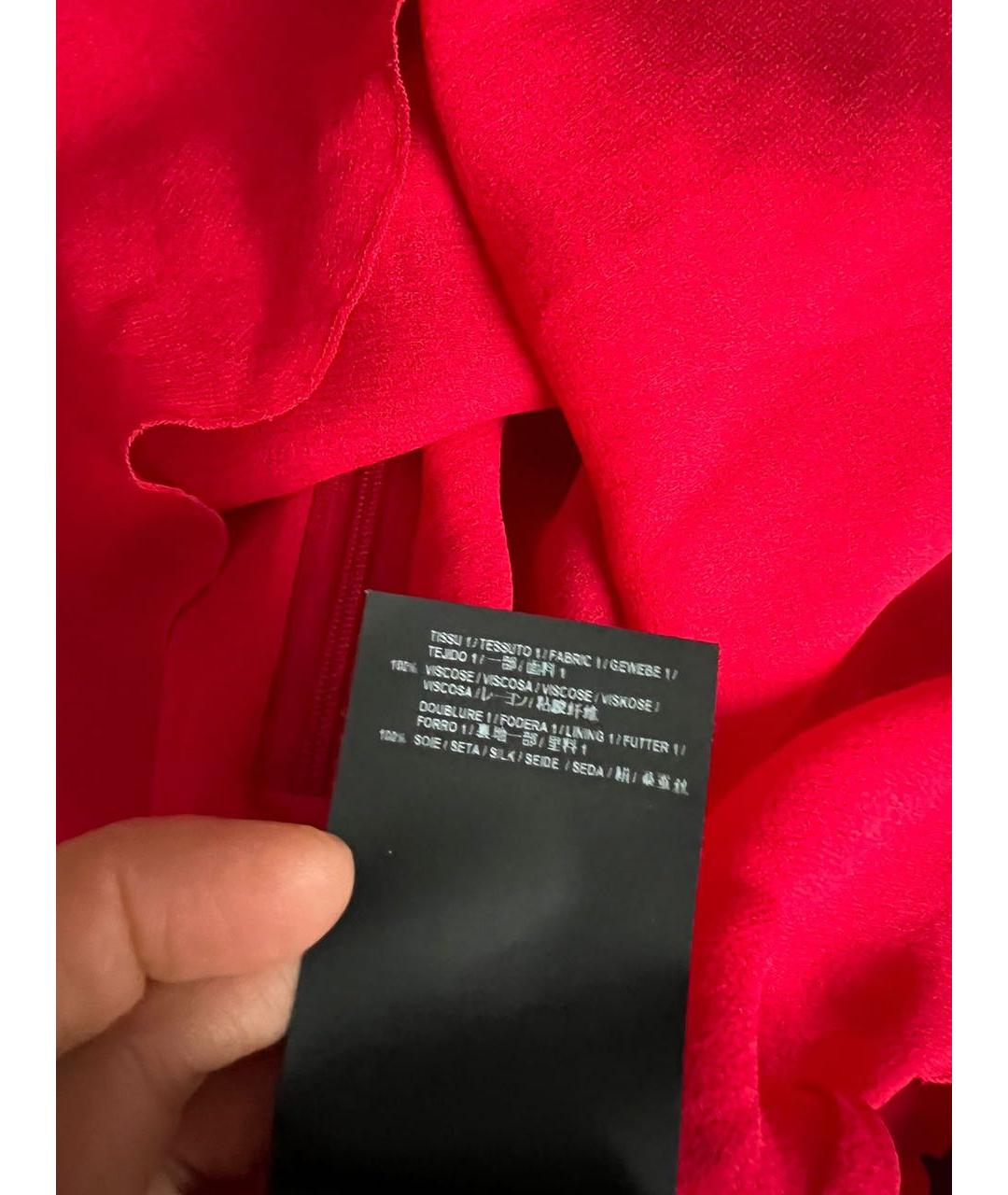 SAINT LAURENT Красное вискозное коктейльное платье, фото 8