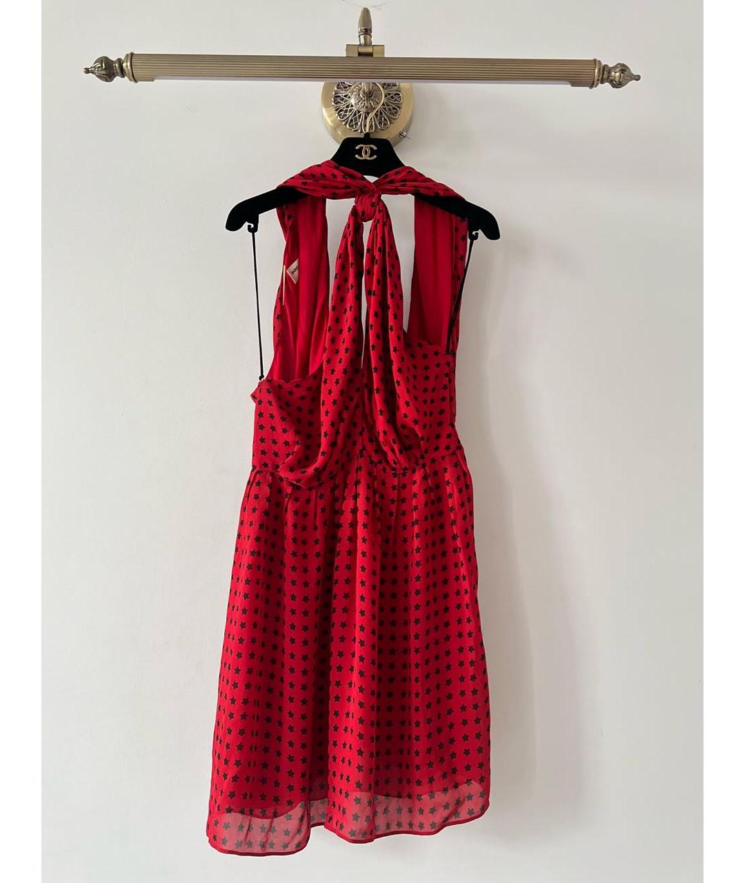 SAINT LAURENT Красное вискозное коктейльное платье, фото 9