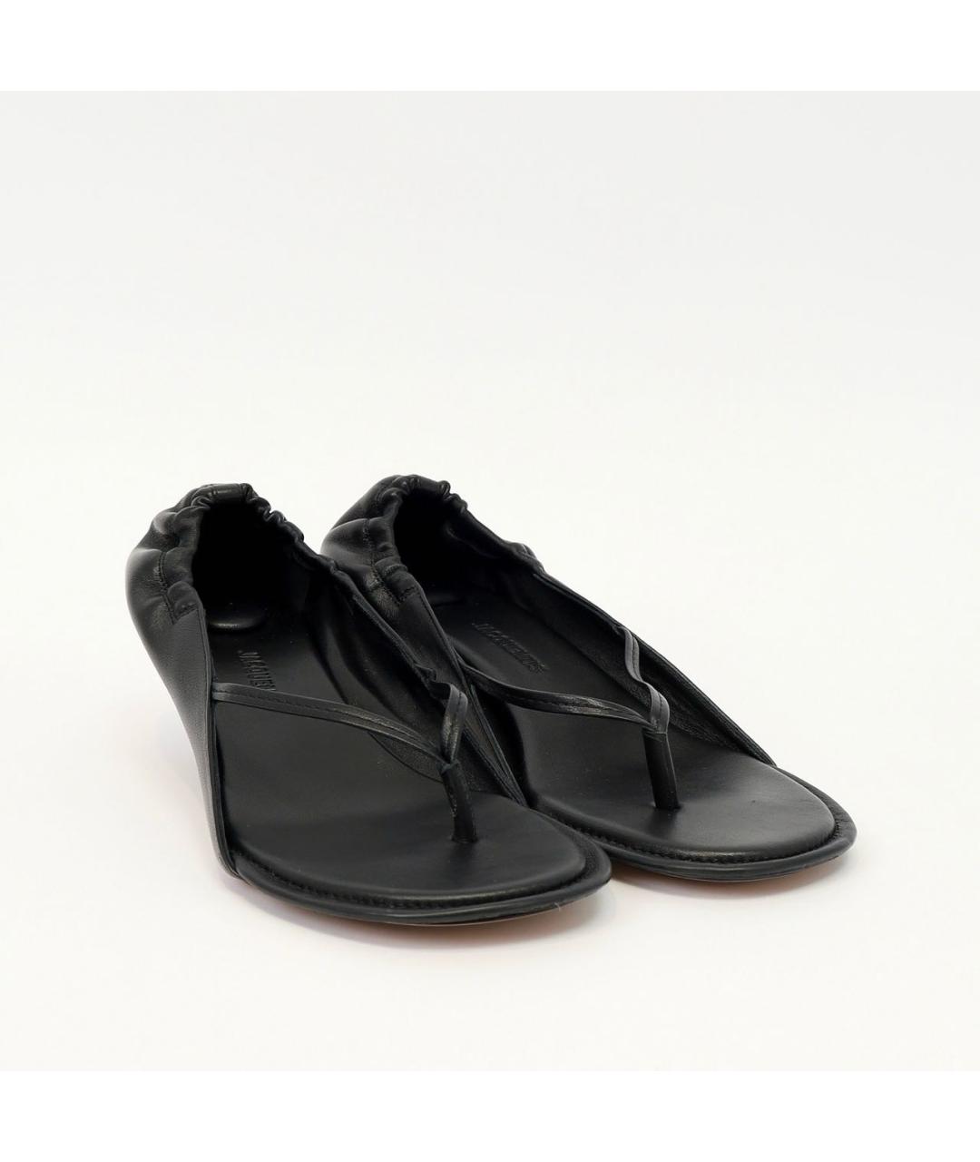 JACQUEMUS Черные кожаные босоножки, фото 2