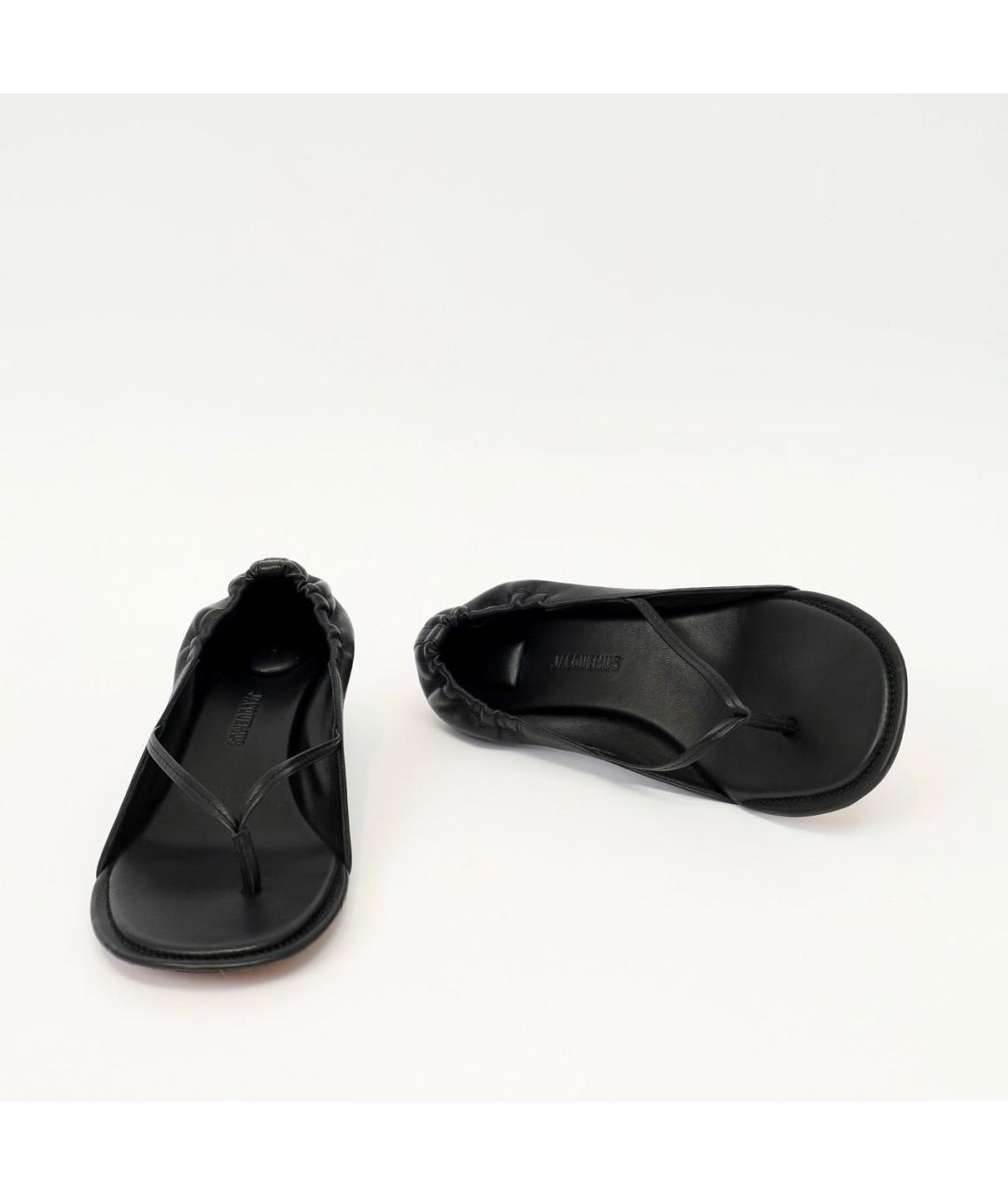 JACQUEMUS Черные кожаные босоножки, фото 8