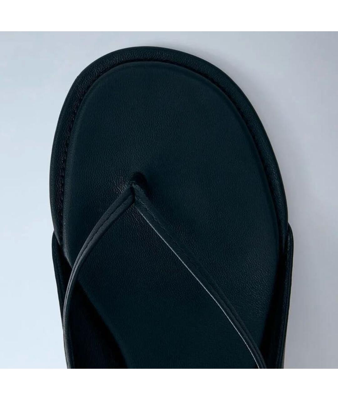 JACQUEMUS Черные кожаные босоножки, фото 6