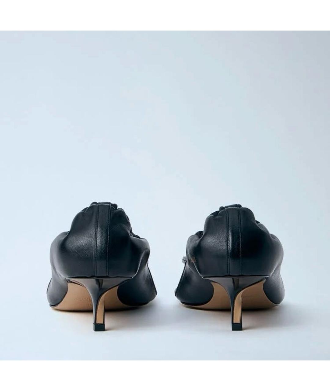 JACQUEMUS Черные кожаные босоножки, фото 4