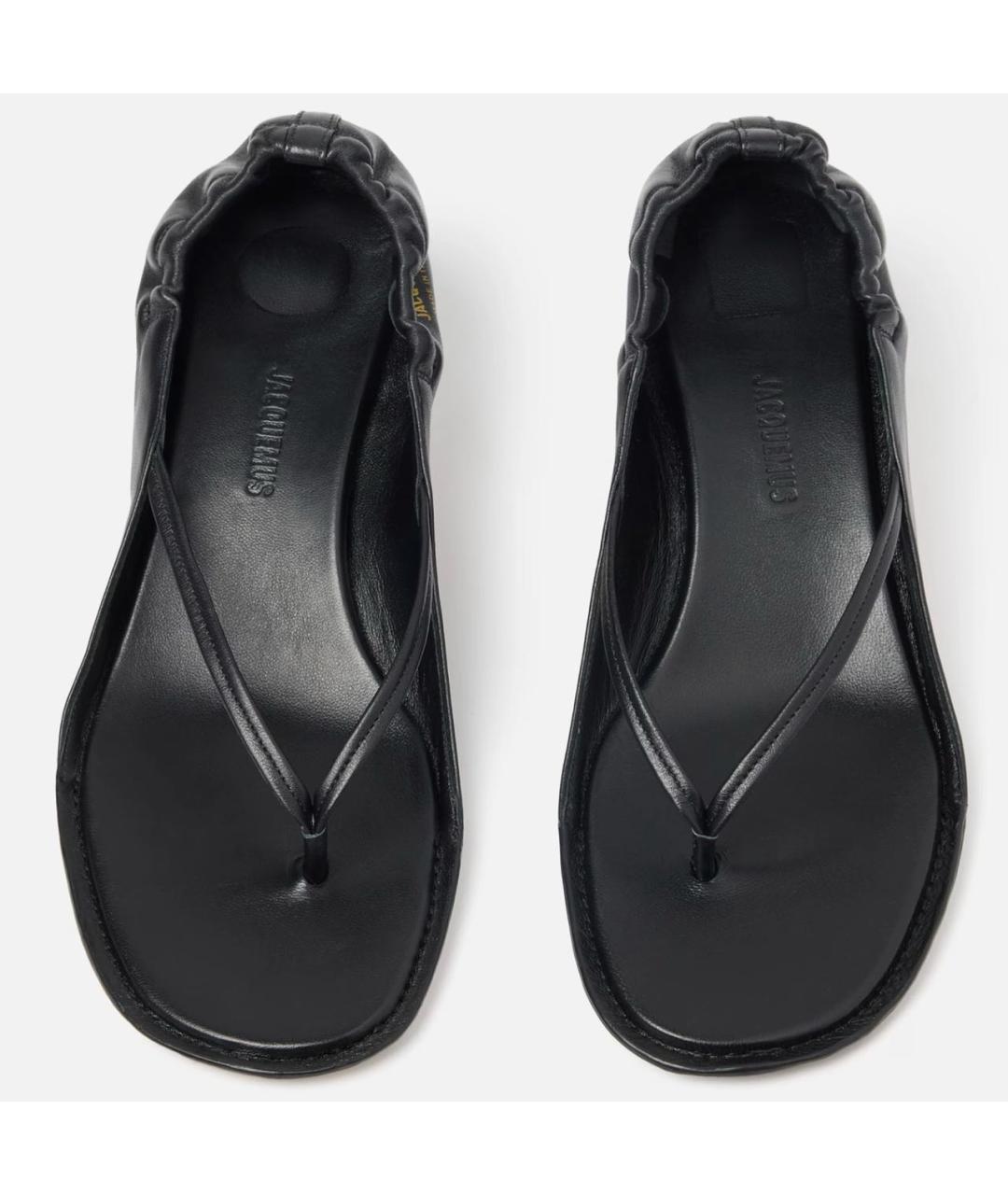 JACQUEMUS Черные кожаные босоножки, фото 7