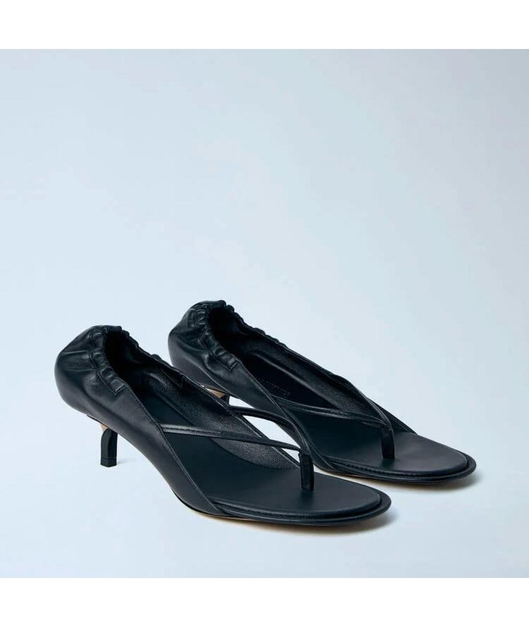 JACQUEMUS Черные кожаные босоножки, фото 2