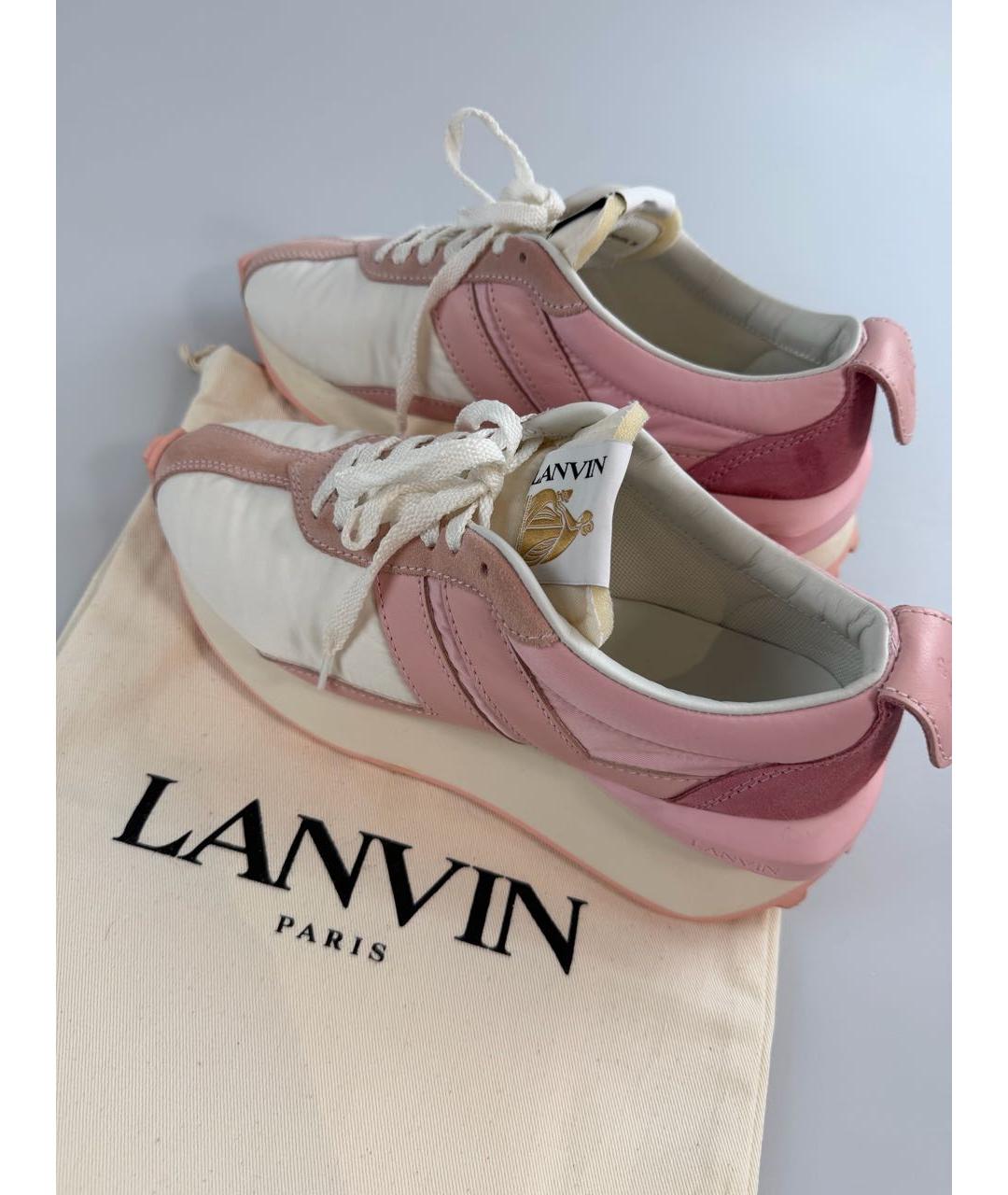LANVIN Розовые замшевые кеды, фото 7