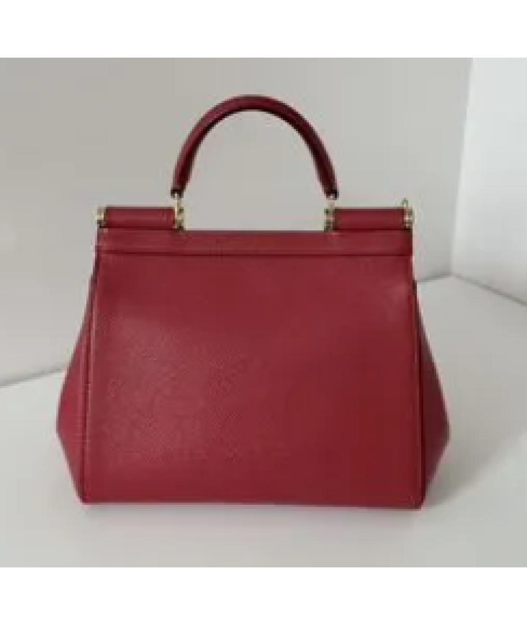 DOLCE&GABBANA Фуксия кожаная сумка с короткими ручками, фото 3