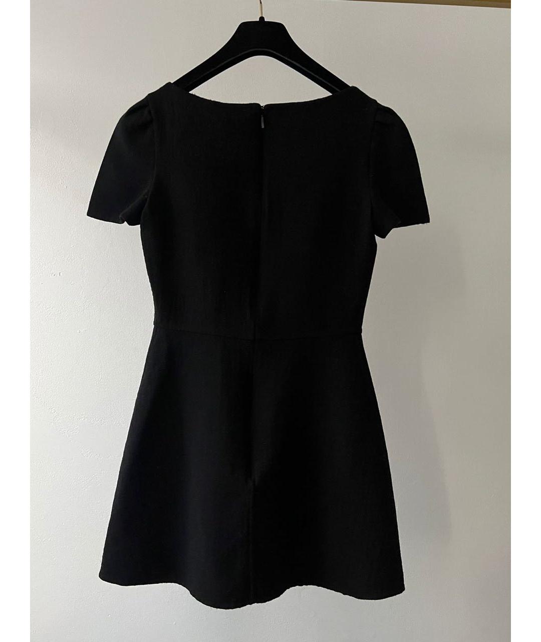 SAINT LAURENT Черное шерстяное повседневное платье, фото 2