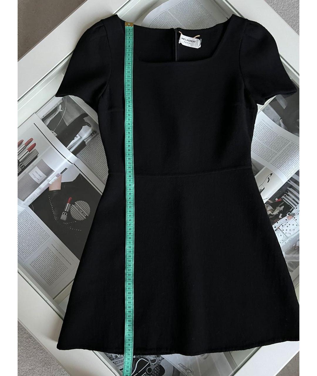 SAINT LAURENT Черное шерстяное повседневное платье, фото 3